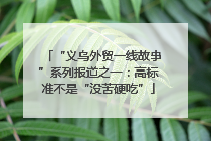 “义乌外贸一线故事”系列报道之一：高标准不是“没苦硬吃”