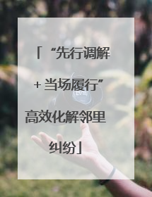 “先行调解＋当场履行”高效化解邻里纠纷