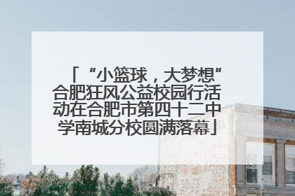“小篮球，大梦想”合肥狂风公益校园行活动在合肥市第四十二中学南城分校圆满落幕
