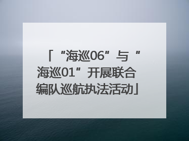 “海巡06”与“海巡01”开展联合编队巡航执法活动