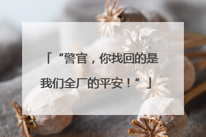 “警官，你找回的是我们全厂的平安！”