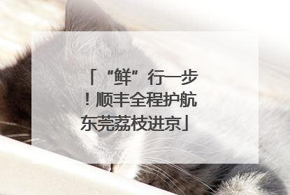 “鲜”行一步！顺丰全程护航东莞荔枝进京