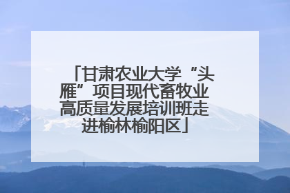 甘肃农业大学“头雁”项目现代畜牧业高质量发展培训班走进榆林榆阳区