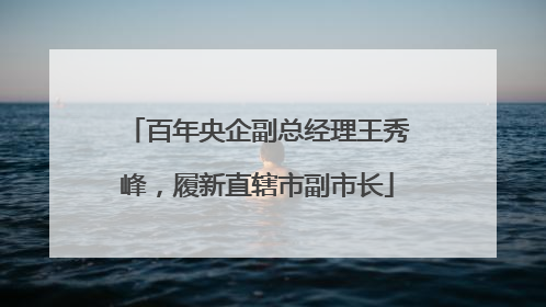 百年央企副总经理王秀峰，履新直辖市副市长