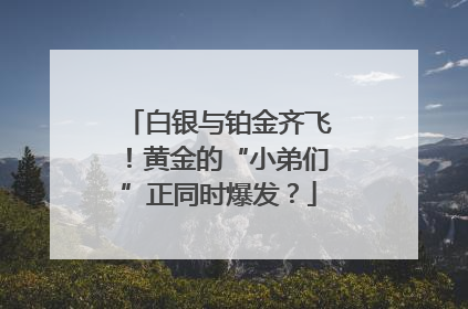 白银与铂金齐飞！黄金的“小弟们”正同时爆发？