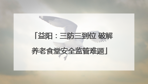 益阳：三防三到位 破解养老食堂安全监管难题