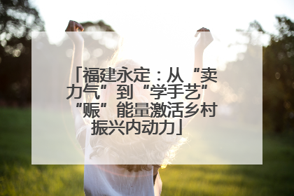 福建永定：从“卖力气”到“学手艺”“赈”能量激活乡村振兴内动力