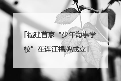 福建首家“少年海事学校”在连江揭牌成立
