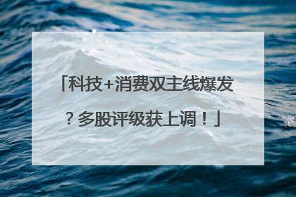科技+消费双主线爆发？多股评级获上调！