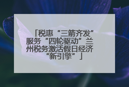 税惠“三箭齐发”服务“四轮驱动”兰州税务激活假日经济“新引擎”