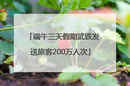 端午三天假期武铁发送旅客200万人次