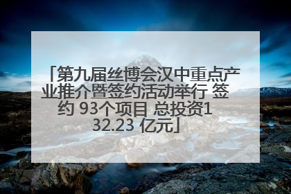 第九届丝博会汉中重点产业推介暨签约活动举行 签约 93个项目 总投资132.23 亿元