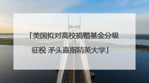 美国拟对高校捐赠基金分级征税 矛头直指精英大学