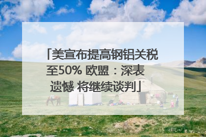 美宣布提高钢铝关税至50% 欧盟：深表遗憾 将继续谈判