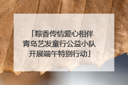 粽香传情爱心相伴 青岛艺发童行公益小队开展端午特别行动