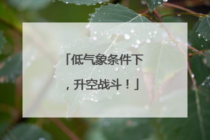 低气象条件下，升空战斗！