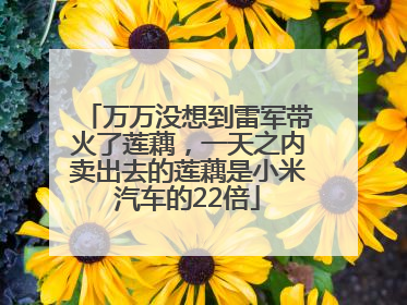 万万没想到雷军带火了莲藕，一天之内卖出去的莲藕是小米汽车的22倍