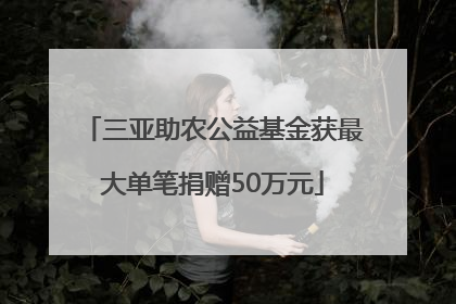 三亚助农公益基金获最大单笔捐赠50万元