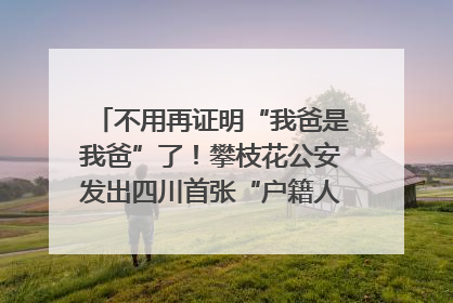 不用再证明“我爸是我爸”了！攀枝花公安发出四川首张“户籍人口直系亲属关系谱”