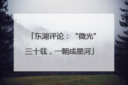 东湖评论：“微光”三十载，一朝成星河