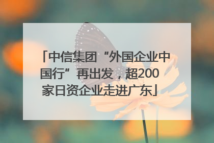 中信集团“外国企业中国行”再出发，超200家日资企业走进广东