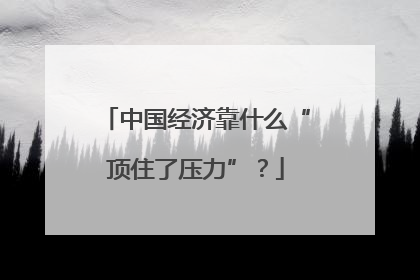中国经济靠什么“顶住了压力”？