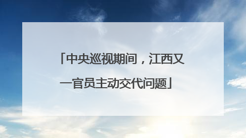 中央巡视期间，江西又一官员主动交代问题