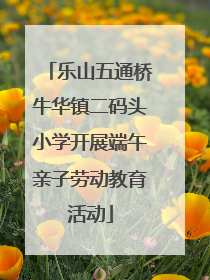 乐山五通桥牛华镇二码头小学开展端午亲子劳动教育活动