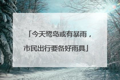 今天鹭岛或有暴雨，市民出行要备好雨具