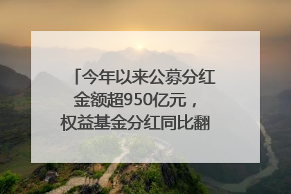 今年以来公募分红金额超950亿元，权益基金分红同比翻倍｜招财猫