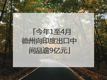今年1至4月 德州向印度出口中间品逾9亿元