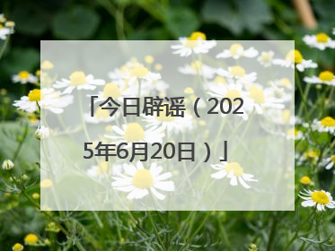 今日辟谣（2025年6月20日）