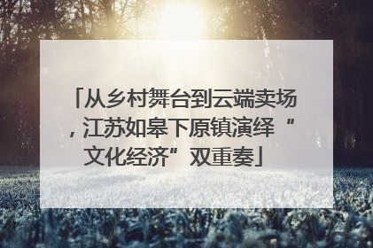 从乡村舞台到云端卖场，江苏如皋下原镇演绎“文化经济”双重奏
