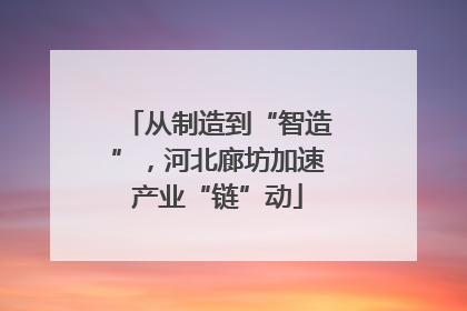 从制造到“智造”，河北廊坊加速产业“链”动