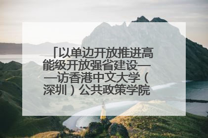 以单边开放推进高能级开放强省建设——访香港中文大学（深圳）公共政策学院院长郑永年