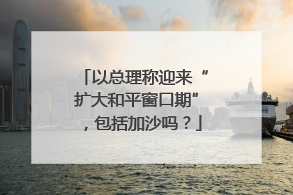 以总理称迎来“扩大和平窗口期”，包括加沙吗？
