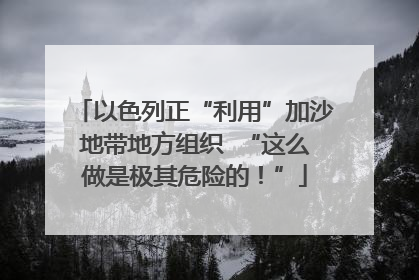 以色列正“利用”加沙地带地方组织  “这么做是极其危险的！”