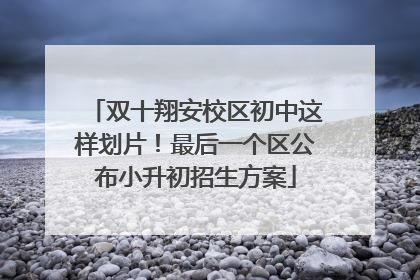 双十翔安校区初中这样划片！最后一个区公布小升初招生方案