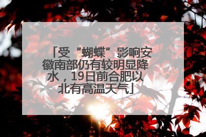 受“蝴蝶”影响安徽南部仍有较明显降水，19日前合肥以北有高温天气