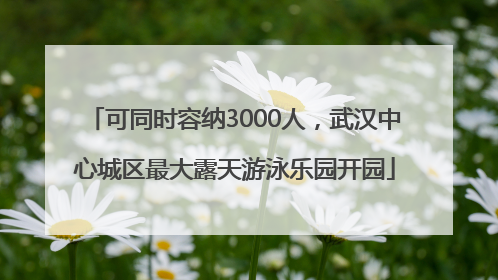 可同时容纳3000人，武汉中心城区最大露天游泳乐园开园