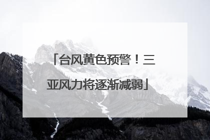 台风黄色预警！三亚风力将逐渐减弱
