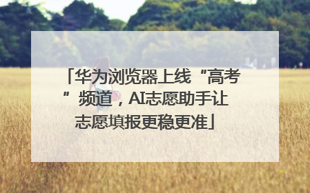 华为浏览器上线“高考”频道，AI志愿助手让志愿填报更稳更准