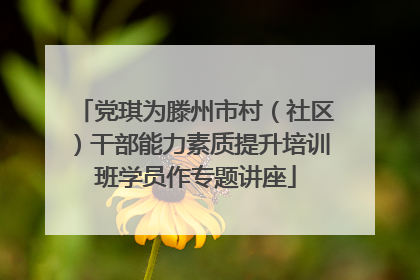 党琪为滕州市村（社区）干部能力素质提升培训班学员作专题讲座