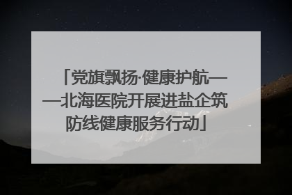 党旗飘扬·健康护航——北海医院开展进盐企筑防线健康服务行动
