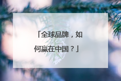 全球品牌，如何赢在中国？