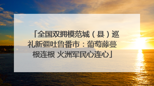 全国双拥模范城（县）巡礼新疆吐鲁番市：葡萄藤蔓根连根 火洲军民心连心