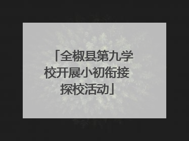 全椒县第九学校开展小初衔接探校活动