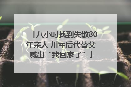 八小时找到失散80年亲人 川军后代替父喊出“我回家了”