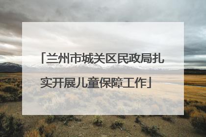 兰州市城关区民政局扎实开展儿童保障工作
