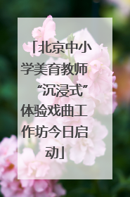 北京中小学美育教师“沉浸式”体验戏曲工作坊今日启动